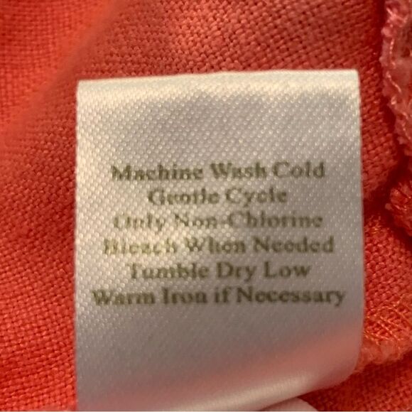 Garnet Hill Linen Dress Women’s 4 Orange Sleeveless Scoop Neck Relaxed. - Picture 9 of 13